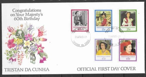 Tristan da Cunha 1986 Queen Elizabeth 60th Birthday First Day Cover