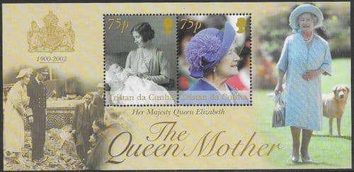 Tristan Da Cunha 2002 Queen Mothers Commemoration Miniature Sheet Fine Mint