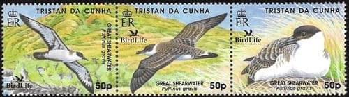 Tristan Da Cunha 2007 Great Shearwater (Puffinus gravis) Strip of SG MS 883 Fine Mint