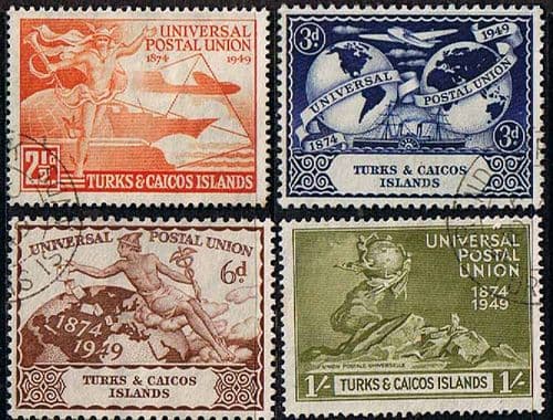 Turks and Caicos 1949 Universal Postal Union Set Fine Used