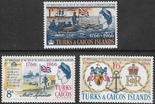 Turks and Caicos Island 1966 Bicentenary Set Fine Mint