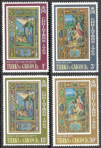 Turks and Caicos Island 1969 Christmas Set Fine Mint