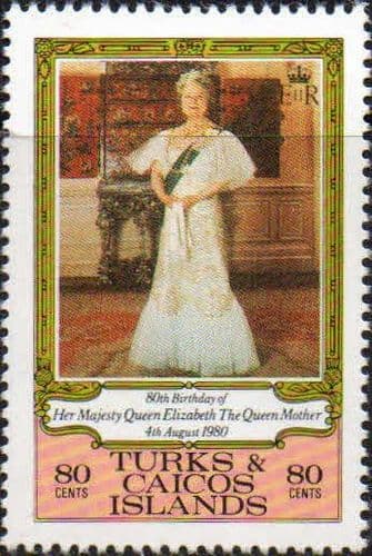 Turks and Caicos Island 1980 80th Birthday of The Queen Mother Fine Mint