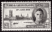 Turks and Caicos Islands 1946 King George VI Victory SG 207 Fine Mint (1)