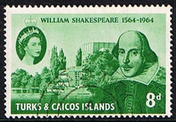 Turks and Caicos Islands 1964 William Shakespeare Fine Used