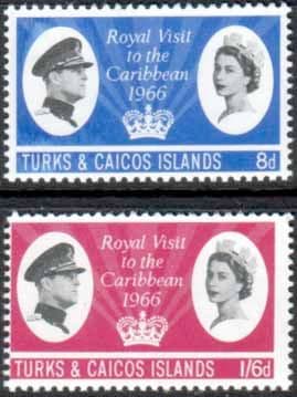 Turks and Caicos Islands 1966 Caribbean Royal Visit Set Fine Mint