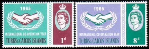 Turks Caicos Islands 1965 International Co-operation Year Set Fine Mint