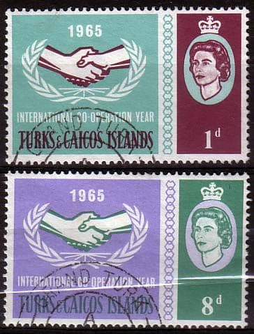 Turks Caicos Islands 1965 International Co-operation Year Set Fine Used