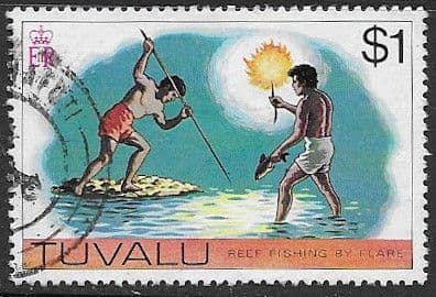 Tuvalu 1976 Reef Fishing by Flare SG 42 Fine Used