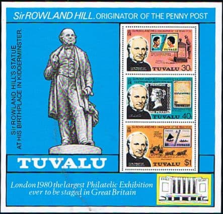 Tuvalu 1979 Sir Rowland Hill Miniature Sheet Fine Mint