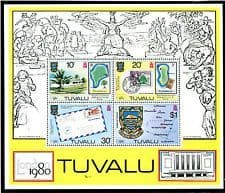 Tuvalu 1980 London Stampex Miniature Sheet Fine Mint