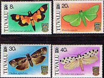Tuvalu 1980 Moths Set Fine Mint