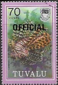 Tuvalu 1981 Lionfish "OFFICIAL" SG O16 Fine Used