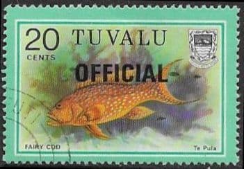 Tuvalu 1981 Yellow-edged lyretail ('Fairy cod') "OFFICIAL" SG O9 Fine Used