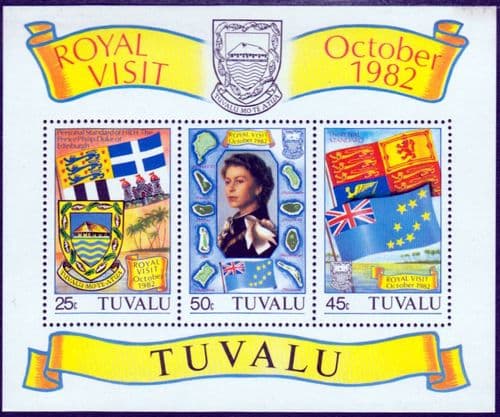 Tuvalu 1982 Royal Visit Miniature Sheet Fine Mint