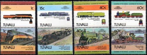 Tuvalu 1984 Leaders of the World. Railway Locomotives Set Fine Mint