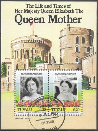 Tuvalu 1985 Queen Mother Life and Times Miniature Sheet Fine Used