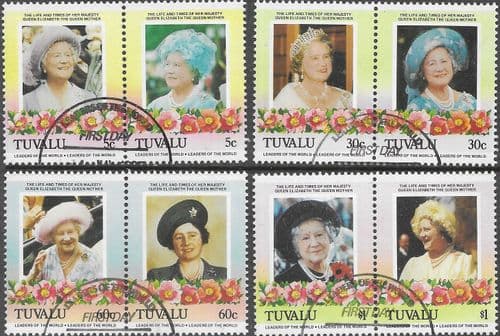 Tuvalu 1985 Queen Mother Life and Times Set Fine Used