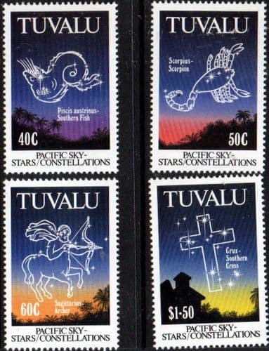 Tuvalu 1992 Pacific Star Constellations Set Fine Mint