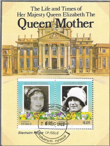Tuvalu Funafuti 1985 Queen Mother Life and Times Miniature Sheet $1.05 Fine Used