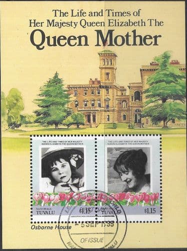 Tuvalu Nanumaga 1985 Queen Mother Life and Times Miniature Sheet $1.15 Fine Used