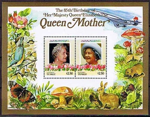 Tuvalu Nanumaga 1985 Queen Mother Life and Times Miniature Sheet $2.50 Fine Mint