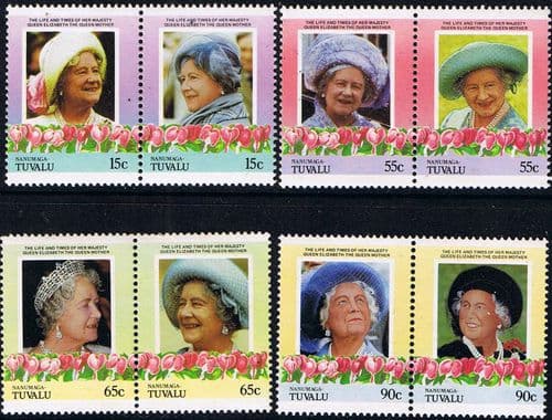 Tuvalu Nanumaga 1985 Queen Mother Life and Times Set Fine Used