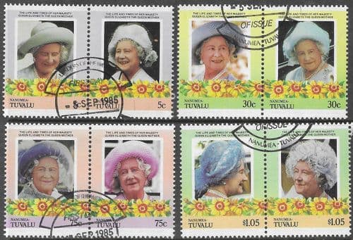 Tuvalu Nanumea 1985 Queen Mother Life and Times Miniature Set Fine Used