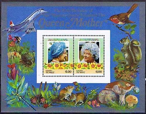 Tuvalu Nanumea 1985 Queen Mother Life and Times Miniature Sheet $1 Fine Mint