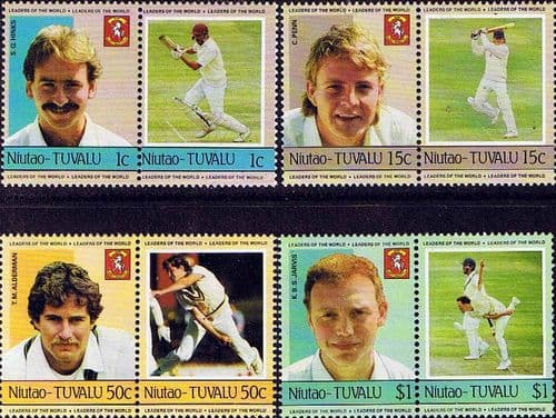 Tuvalu Niutao 1985 Cricketers Set Fine Mint