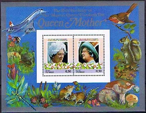 Tuvalu Niutao 1985 Queen Mother Life and Times Miniature Sheet $1.50 Fine Mint