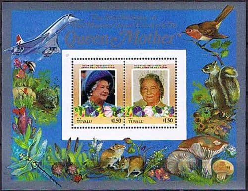 Tuvalu Nui 1985 Queen Mother Life and Times Miniature Sheet $1.50 Fine Mint