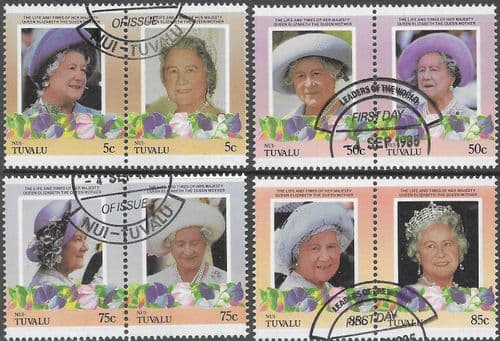 Tuvalu Nui 1985 Queen Mother Life and Times Set Fine Used