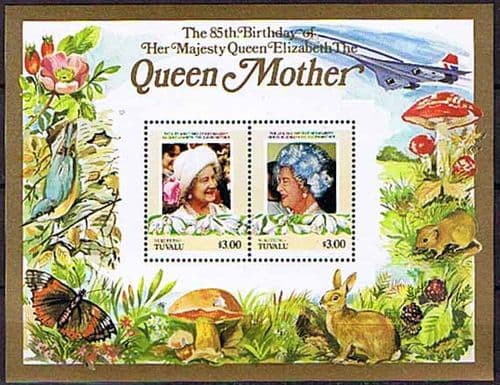 Tuvalu Nukufetau 1985 Queen Mother Life and Times Miniature Sheet $3 Fine Mint