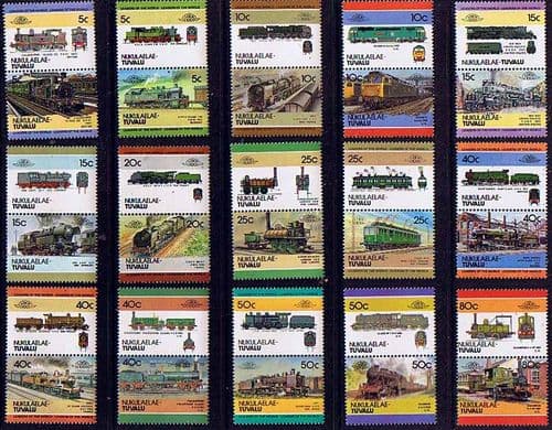 Tuvalu Nukulaelae 1984-86 Trains The Complete Set Fine Mint