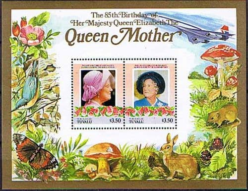 Tuvalu Nukulaelae 1985 Queen Mother Life and Times Miniature Sheet $3.50 Fine Mint