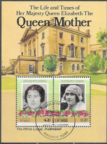 Tuvalu Nukulaelae 1985 Queen Mother Life and Times Miniature Sheet Small $1.20 Fine Used