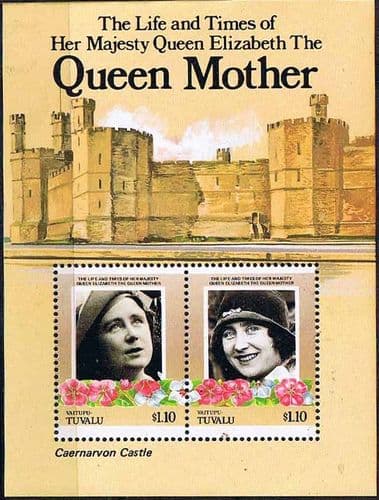 Tuvalu Vaitupu 1985 Queen Mother Life and Times Miniature Sheet $1.20 Fine Mint