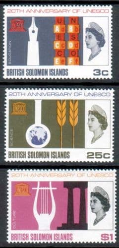 UNESCO 1966 British Solomon Islands Set Fine Mint