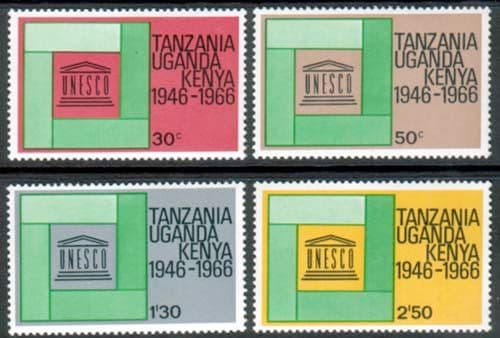 UNESCO 1966 Kenya Uganda and Tanzania Set Fine Mint