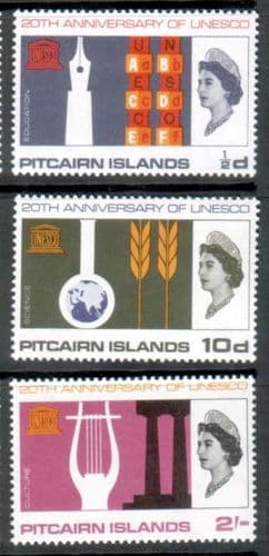 UNESCO 1966 Pitcairn Islands Set Fine Mint