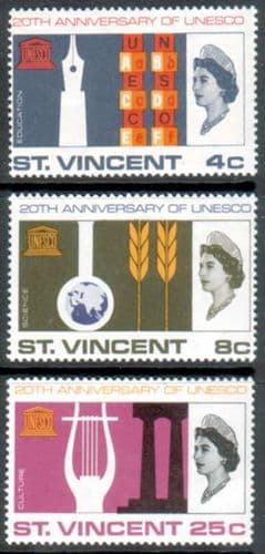 UNESCO 1966 St Vincent Set Fine Mint