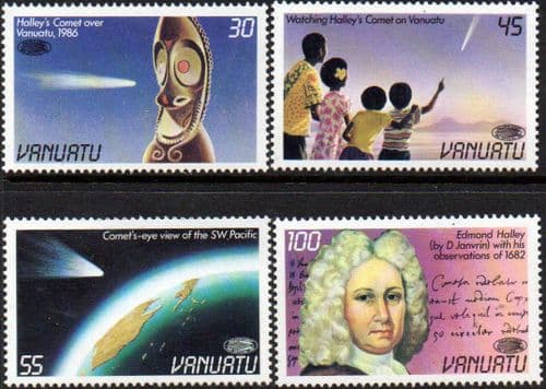 Vanuatu 1986 Halley's Comet Set Fine Mint