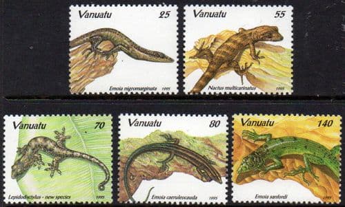 Vanuatu 1995 Lizards Set Fine Mint