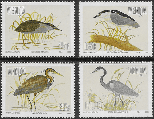 Venda 1993 Birds Herons Set Fine Mint