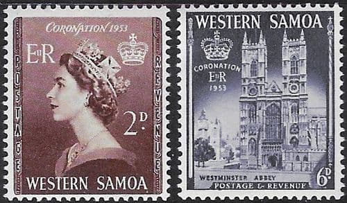 Western Samoa 1953 Queen Elizabeth II Coronation Set Fine Mint