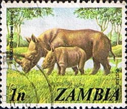 Zambia 1975 Rhinoceros and Calf SG 226 Fine Used
