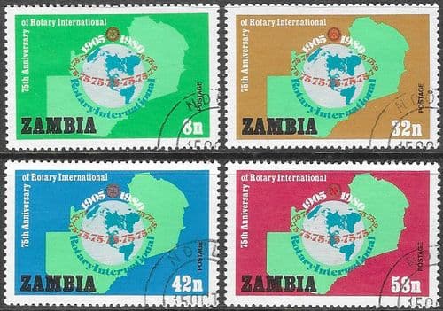 Zambia 1980 Anniversary of Rotary International Set Fine Used