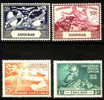 Zanzibar 1949 Universal Postal Union Set Fine Mint