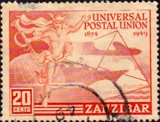 Zanzibar 1949 Universal Postal Union SG 335 Fine Used